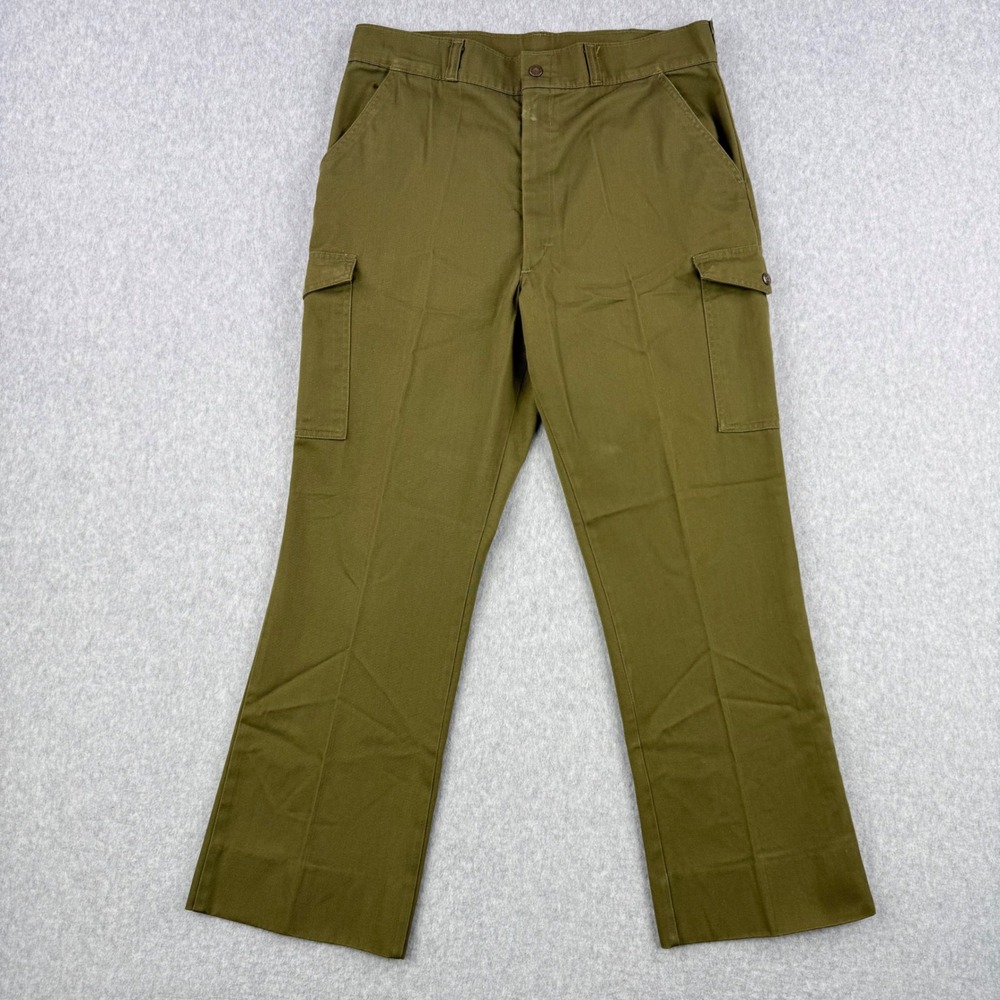Vintage Boy Scouts of America Pants Mens 36x30 Green Official Uniform Talon Zip
